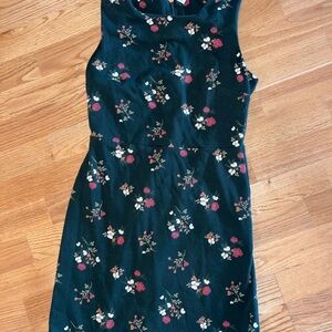 Old Navy Floral Midi Dress - Dark Green and Red